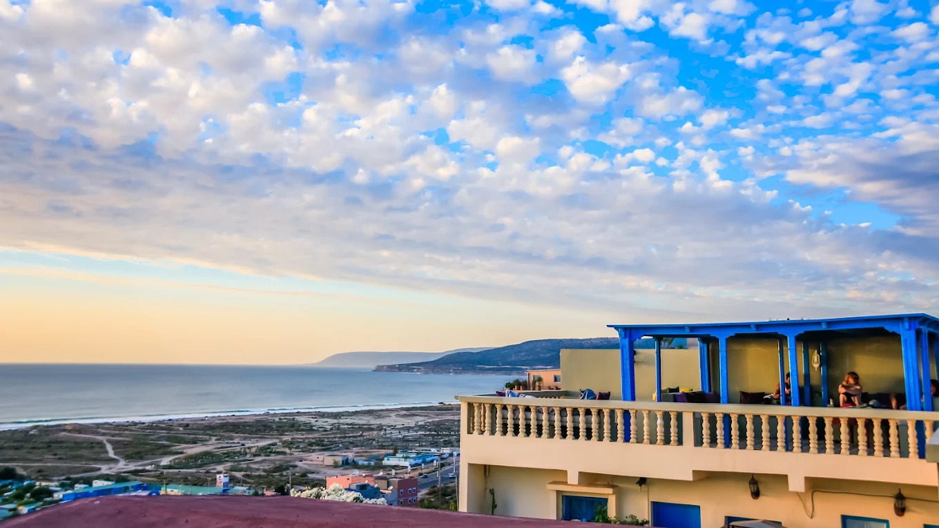 Ocean view from our surf camp in Tamraght